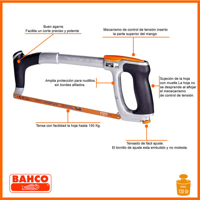 Arco sierra marquetería Bahco 228. Herramienta manual