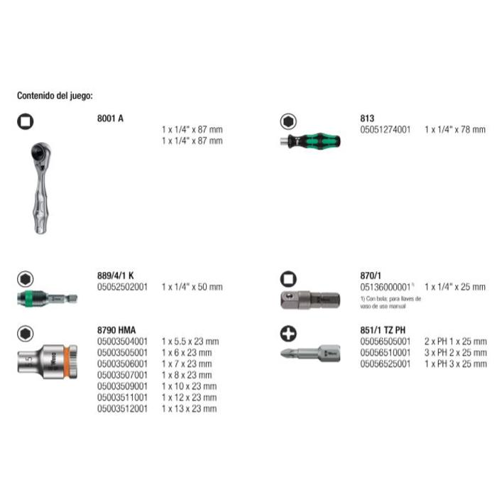 Herramientas de carraca Wera 8001a tool check plus - Ferretería -  Herramientas de carraca