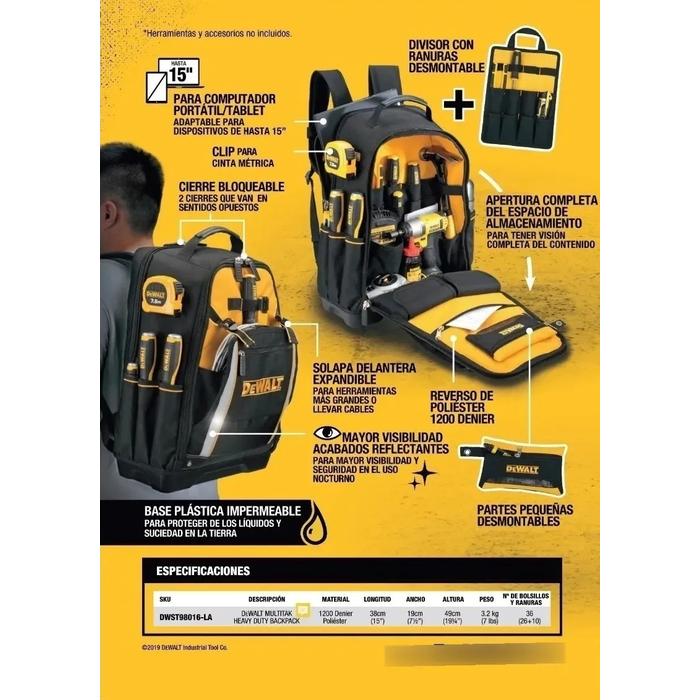 Mochila Dewalt Industrial 36 L