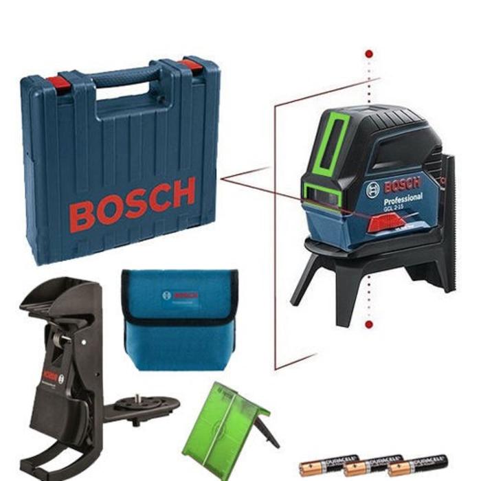 Todoferreteria - Nivel Laser de Lineas y Puntos Bosch GCL 2-15 G +  RM1+Maletin