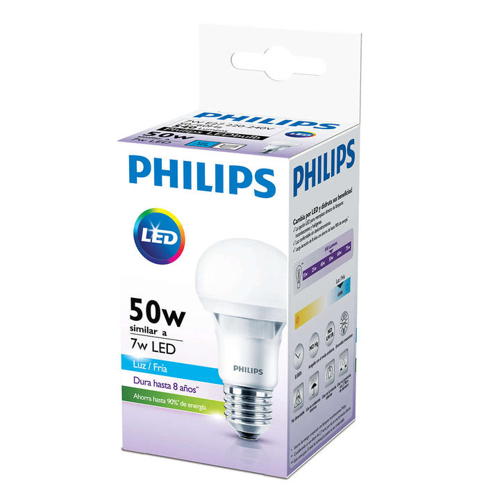 Pack 10 Lamparas LEDBulb Philips 7W E27 3000K Blanco Calido