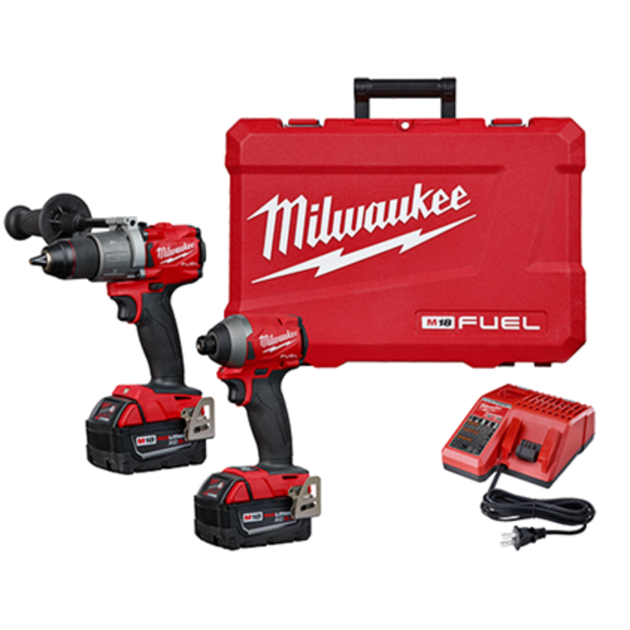 Todoferreteria - Combo Taladro Percutor 2804 Atornillador de Impacto 2853  18V Fuel Milwaukee 2997-259A